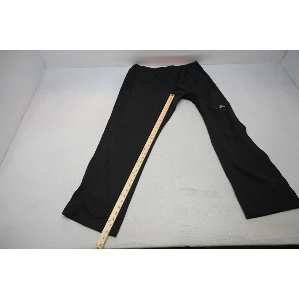 Adidas Track Pants Mens XL Black 3 Stripe Zipper Pockets Athletic Excellent